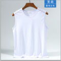 Ice silk vest men's tide cut-out mesh breathable and quick-drying sports thin wide shoulder wear sleeveless T-shirt summer. 