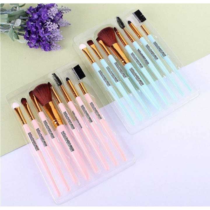 Masala Cottage -Make Up Brush Set - 8 Pieces Blue Colors