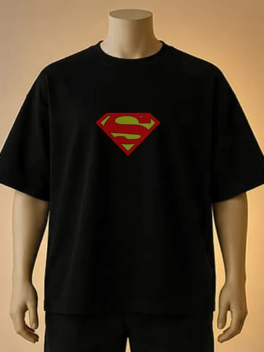 Superman%20Shield%20Logo%20Printed%20T-Shirt(Brown,%20Black,%20Maroon,%20White,%20Cream,%20Blue)%20-%20Image%202