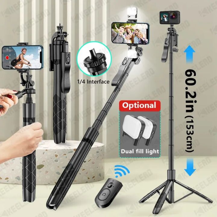 Xiaomi Mi 14 Smartphone Gopro In, Stand 1530mm KEELEAD Wireless Selfie Stick Tripod L16 Foldable for Action Camera iPhone13