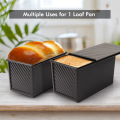 Loaf Pan 2 Pack, Non-Stick Bread Pan with Lid Carbon Steel Bread Toast Box Mold with Cover for Bakeware Bread Easy to Use Black. 