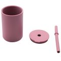 Toddler Cup Kids Silicone Training Cup with Straw Sprill Proof Sippy Cup Drinking Water Cup for Baby Boys Girls (Pink). 
