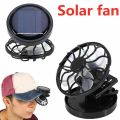 2PCS Portable Mini Solar Powered Fan Clip Climbing Cooling Fan Camps Wilderness Summer Hand Held Hat Cap Fan. 