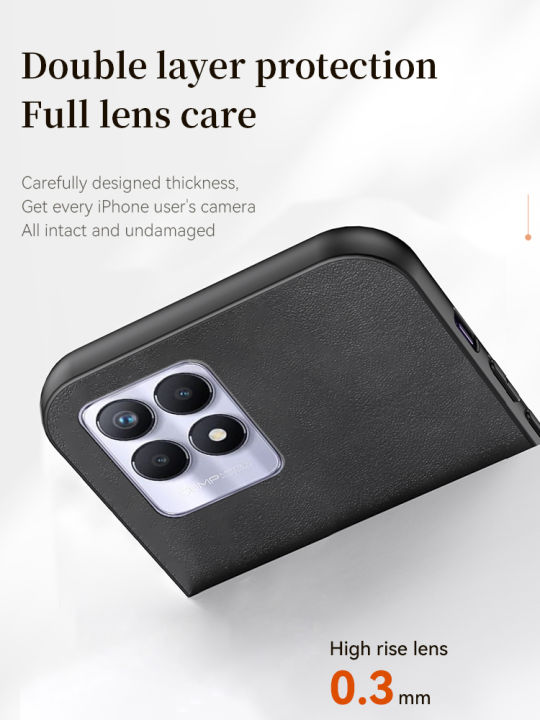 Lereach%20For%20Realme%208i%20Case%20Luxury%20Sheepskin%20Leather%20Shockproof%20Matte%20Back%20Cover%20-%20Image%203