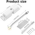 Automatic Door Closer White Metal Zinc Alloy Safety Spring Door Closer 30 Kg Closing Door Hinge. 