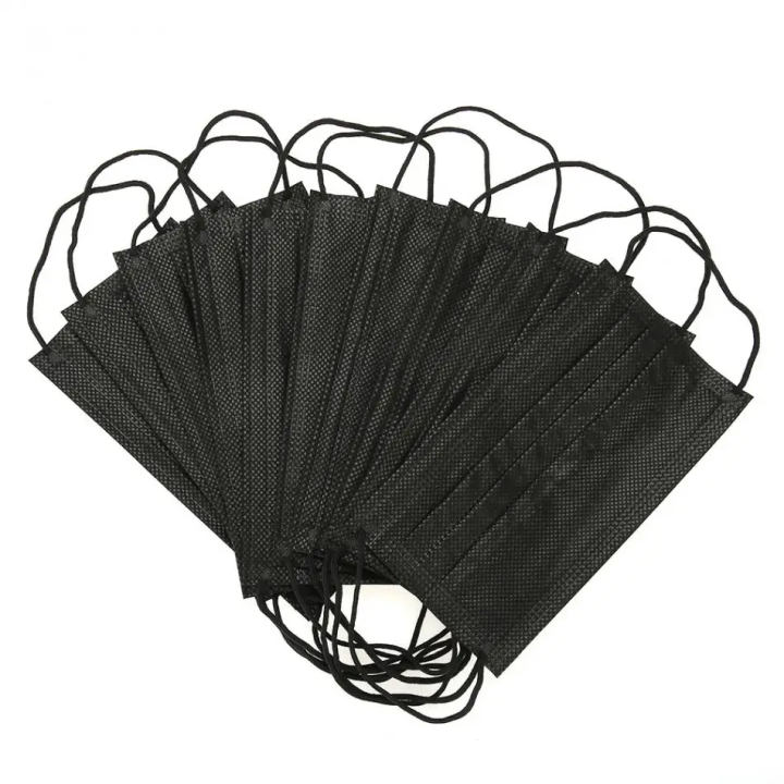 thumbnail interactive-video image 1 of Litepak Premium Black Disposable Face Masks - 2,000pcs Bulk Wholesale Case (40 Boxes Of 50ct) - 3Ply 1 of 6