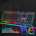 New 104 Keys RAIKU L3000 Keyboard Silent RGB Backlit Gaming Mechanical Keyboard Mechanical Keys With Knob Wired Keyboard Office. 