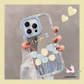 Luxury Mirror Make Up Cartoon Flowers Cute Tulips Casing Compatible for IPhone 16 15 12 14 11 13 Pro Max XR 7Plus XS Max X 8 7 15 Plus Romantic Picture Frame Butterfly Starry Sky Case. 