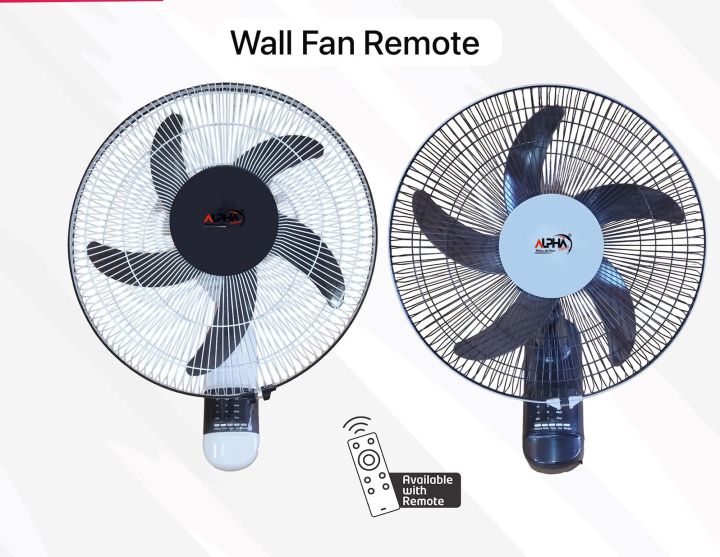 Alpha Home Heavy Duty 16” Wall Fan with Remote – 3 Speed Mode | Strong Cooling