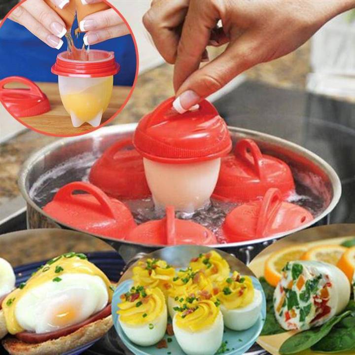 Silicone Egg Steamer Eggies Boil Egg Cooker Hard- Boiled Eggs