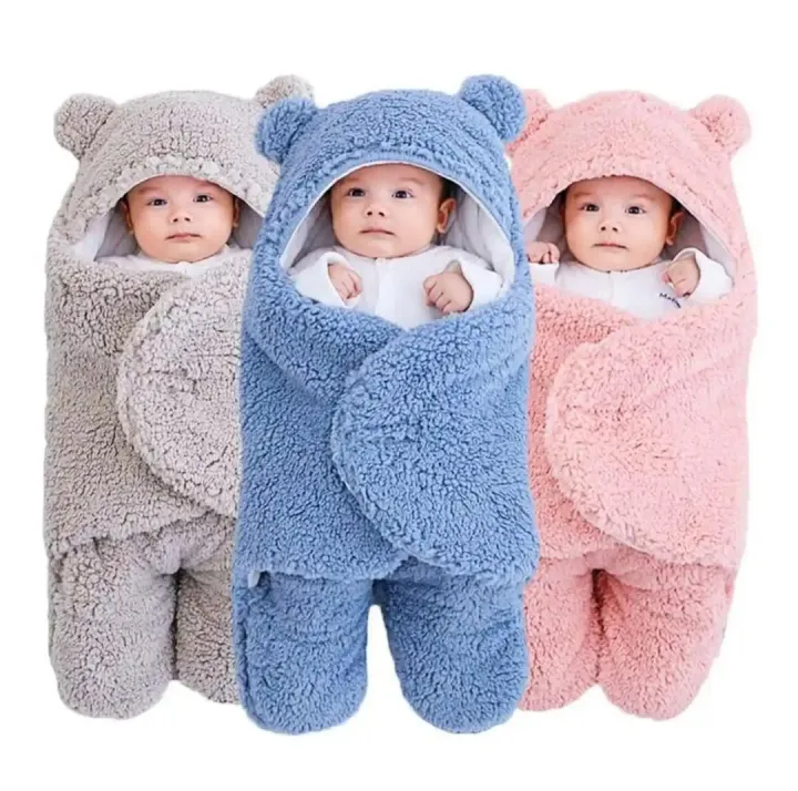 Newborn%20Baby%20Hooded%20Blanket%20Sleeping%20Bag%20Sack%20Swaddle%20Infant%20Winter%20Warm%20Fleece%20Receiving%20Blanket%20with%20Legs%20Knit%20Stroller%20Wrap%20(%200-8%20)%20Month%20-%20Image%203