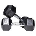 12.5KG Rubber Hex Dumbbell With Metal Handle- 1 Pair Total 25Kg. 