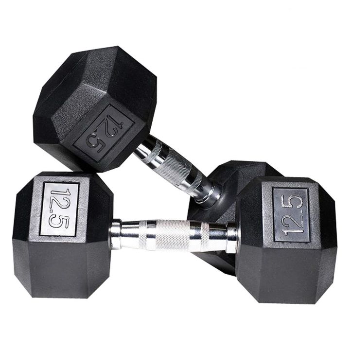 12.5KG%20Rubber%20Hex%20Dumbbell%20With%20Metal%20Handle-%201%20Pair%20Total%2025Kg%20-%20Image%202