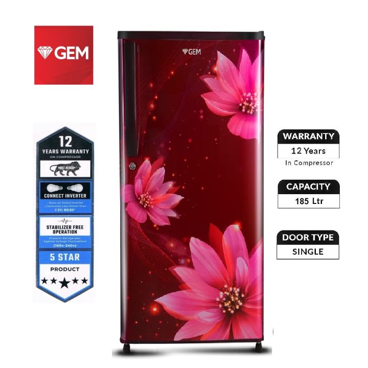 Gem Refrigerator -185 LTR - Direct Cool - Galaxy Red