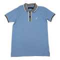 Sky Blue Polo Neck Printed T-shirt For Boys. 