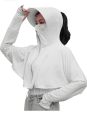 Breathable Sports Cloak Style Long Sleeve Jacket Anti-UV Large Brim Hat Riding Sunscreen Hoodie Cooling Crop Top For Women. 