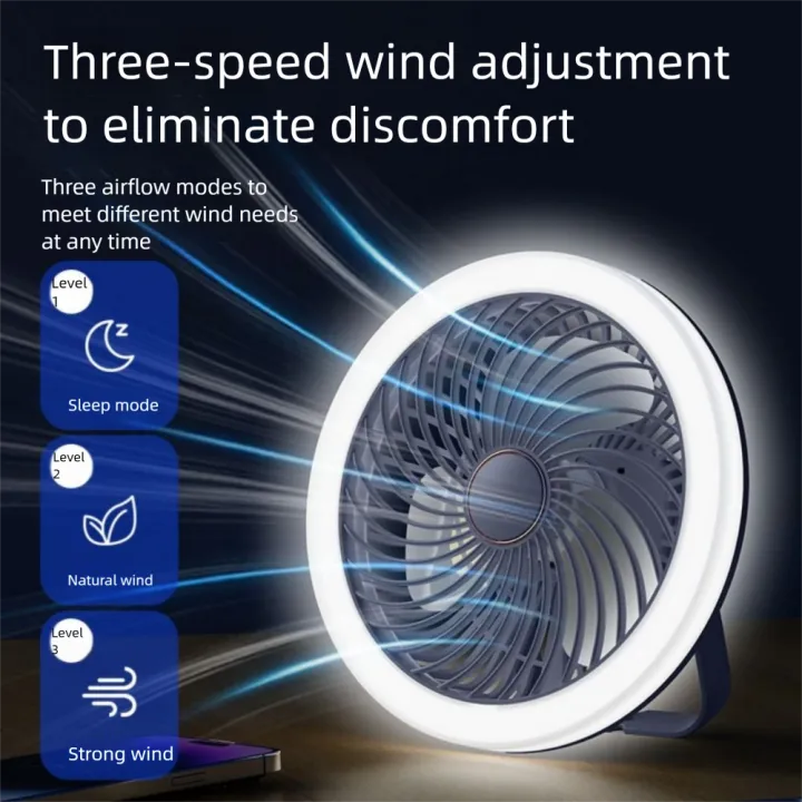 Multi-functional Remote Control Ceiling Fan with LED Lamp Adjustable 3 ...