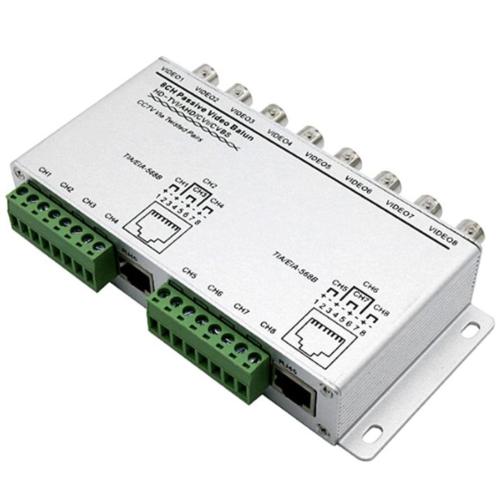 8-CH%20UTP%20720P/1080P%20HD%20Passive%20Video%20Balun%20Transceiver,BNC%20to%20Cat5/5E/6%20RJ45(T568B)UTP%20Cable%20Converter%20Video%20Transmitter%20-%20Image%205