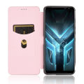lthmy for Asus ROG Phone 3 / ROG Phone 3 Strix Carbon Fiber Magnetic Closure with Card Slot Flip Case Cover. 