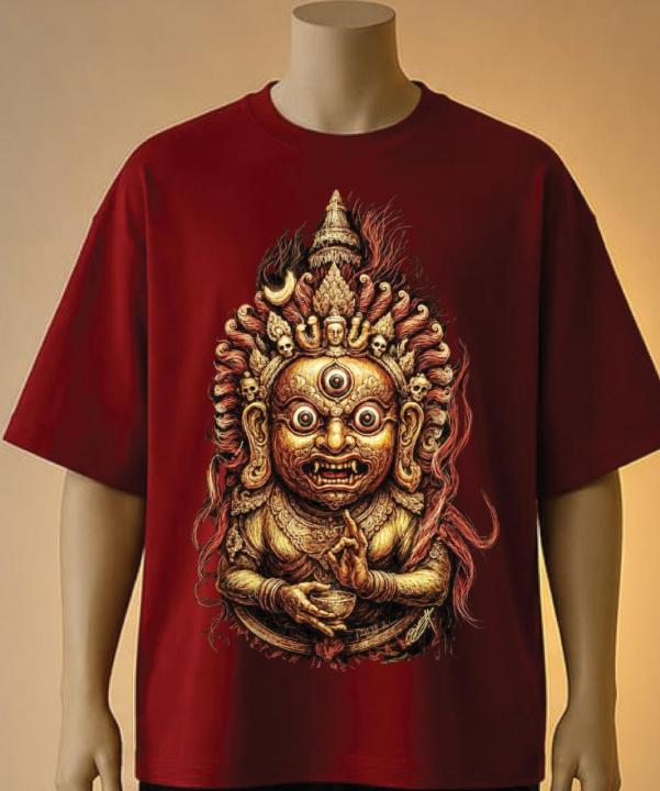Hayangriv%20Bhairav%20Graphic%20%7C%20Printed%20T-Shirt%20%7C%20White,%20Maroon,%20Cream,black,brown,blue%20-%20Image%204