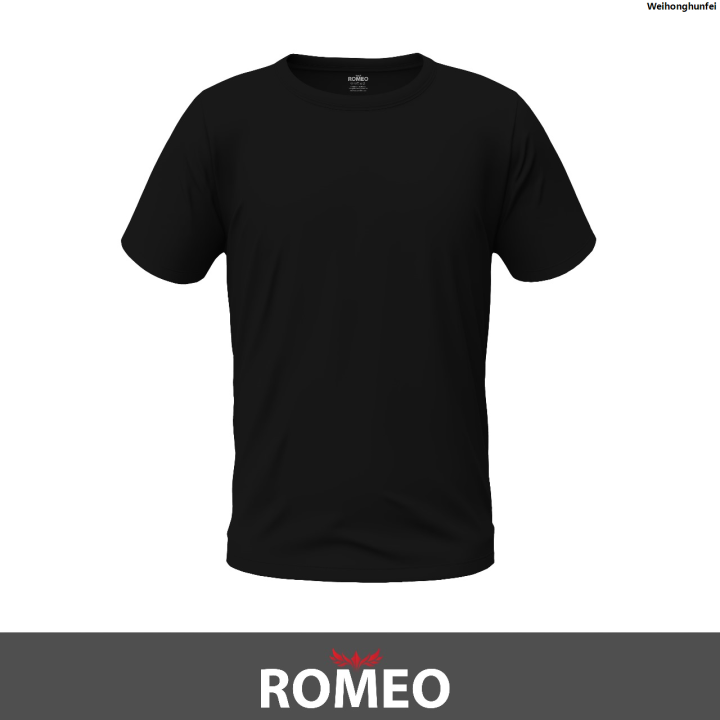 WeihonghunfeiFifty percent discount Romeo Black Crew Neck T-Shirt