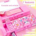 2025 New New Combination Lock Pencil Box Learning upplie Mechanical Deformation Cartoon Pencil Cae Rabbit Multifunctional Cartoon Pen Cae Girl Gift. 