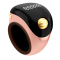 Adjustable OLED Screen Portable Ring Type Ball Finger Counter Type C Rechargeable Mini Counter Featuring Battery Display Pink. 