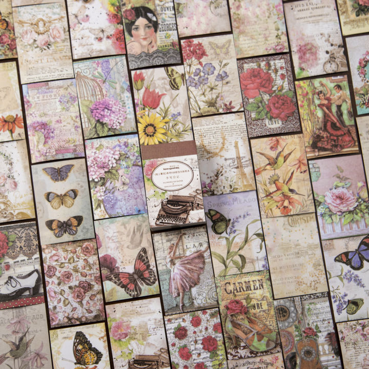 RHS Online 100PCS Flowers on Paper Series Mini Sticker Book Material ...