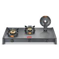 Prestige Svachh Glass Top Gas Stove 3 Burners with Liftable Burners - GTSB-03. 