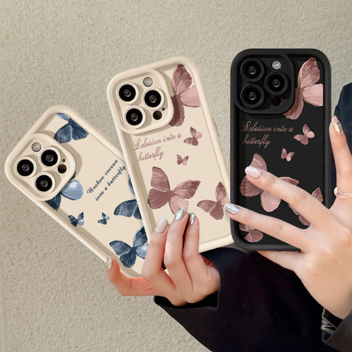 Oil Painting Romantic Butterfly Phone Case Compatible For IPhone