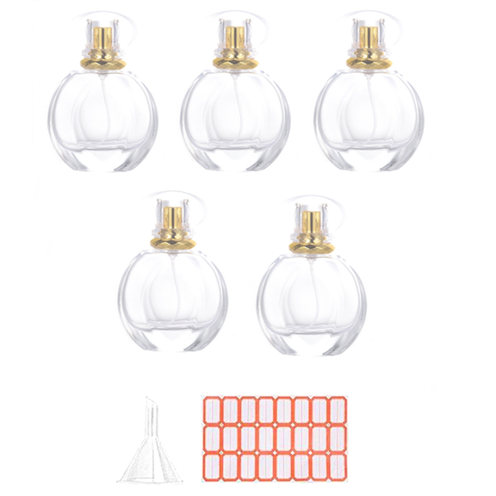 5Pcs 50ML Bottle Small Cosmetic Atomizer Perfume Bottles Atomizing Container Glass Bottles for Travel Easy to Use