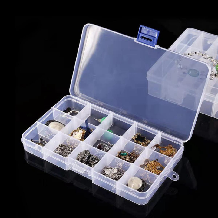 Plastic%20Organizer%20Box,%204%20Pack%20Clear%20Bead%20Organizer%20for%20Jewelry%20Tackle%20Earring%20Craft%20Beads(15%20Grids)%20-%20Image%202