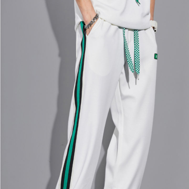 Waffle Sweatpants Men's ins Spring and Summer Guochao High Street Loose Straight Dosing Wide Leg Trendy Brand Casual Pants