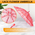 Lace Parasol Wedding Lace Flower Wedding Bride Parasol Umbrella red. 