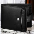 Trendy And Latest Black Leather Wallet With Button Closure Design For Men/Premium Quality Leather Wallet. 