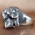 【Mega Sale】Jewelry Steel Animal Dog Ring Retro Trendy Men Stainless Steel Pet Ring 213032. 