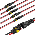 NAMUNY 10 Pair 2 Pin Way Waterproof Electrical Wire Connector Plug Set Car Connectors with Cable for Motorcycle, Scooter Marine. 