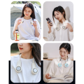 FORIDE Portable Neck Fan Semiconductor Refrigeration Cooling USB Rechargeable Quiet Mini Fan Air Cooler Summer-White. 