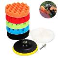 8PCS Sponge Polishing Waxing Buffing Pads Kit Set Compound Auto Car Polisher + M14 Drill Adapter Kit. 