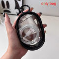 New Black PVC Transparent Cosmetic Bags Jewelry Organizer Portable Data Cable Earphone Coin Charger Storage Pouches Fayshow. 