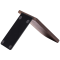 6Pcs Wooden Bookends with Metal Base Heavy Duty Black Walnut Book Stand with Anti-Skid Dots for Office Desktop. 