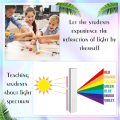 6Inch Crystal Triangular Prism for Photography Effects Physics Teaching Light Spectrum Optics Kits 2Pcs. 