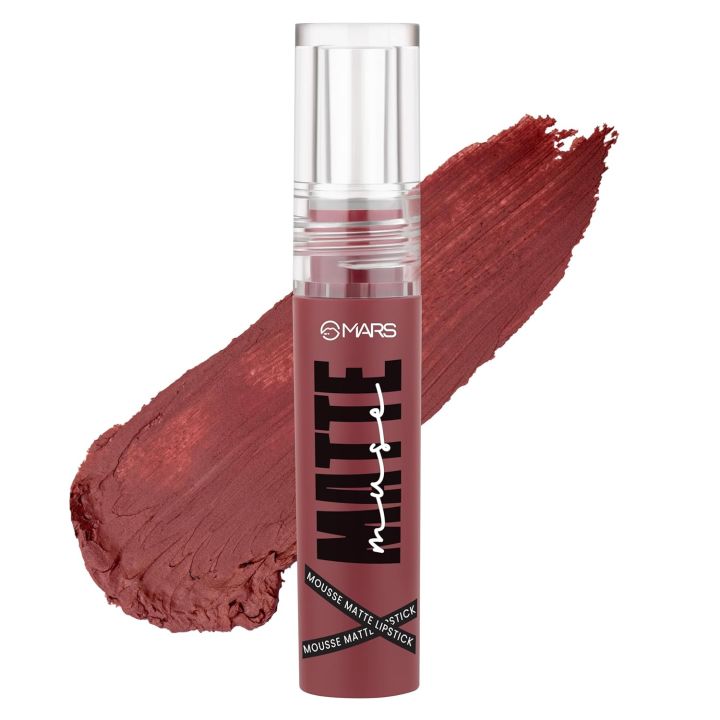 MARS Matte Muse Mousse Lipstick 3ml with Doe-Foot Applicator | Highly Pigmented | Smooth Texture | Hydrating Formula | Blurry Lips Effect