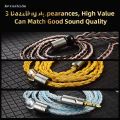 Sutuiying Profesional Anrushide QKZ T1 Earphone Cable Original QDC Copper Silver-plated Upgrade Wire Profesional 3.5mm Wired Headphone For KZ ZSN PRO X ZS10 pro EDX TRN CCA. 