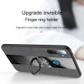 Lenuo For Realme 5 Pro Case Luxury Bracket Ring Phone Case Soft TPU Leather Back Cover. 