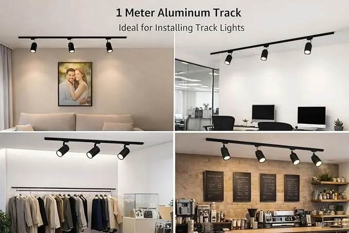 Pvc Track Rail JACKAL 1 Meter PVC Track Channel for Track Lights, Surface Wall Mount ...