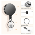 Heavy Duty Retractable Badge Reels Metal Retractable Badge Holder, Vertical ID Card Holders, Key Card Holder Retractable 2 Pack. 
