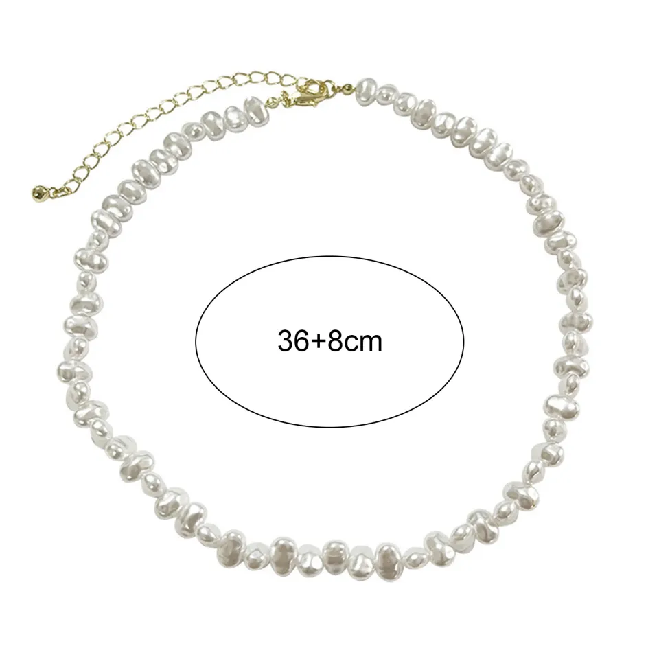 CARAT Artificial Pearl Jewelry Vintage Faux Pearl Choker Necklace