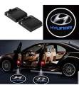 Wireless Hyundai Logo Shadow Door Light / Ghost Shadow Door Light For All Hyundai Cars ( Works With All Cars ) Car Fancy Lights  (Black). 