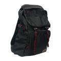 Black/Red Printed Flap Backpack (Unisex) - 27. 